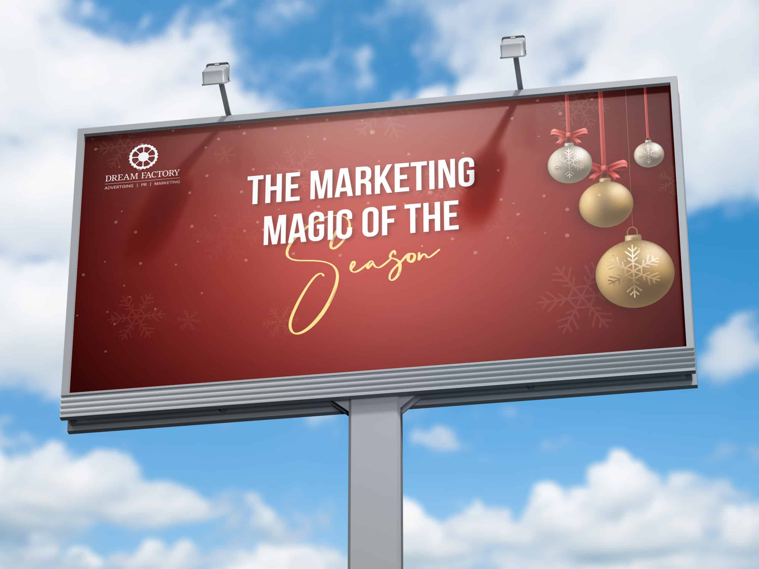 Image of a billboard with Christmas design